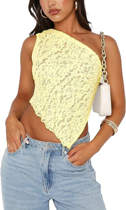Top Feminino Assimétrico Lace Backless