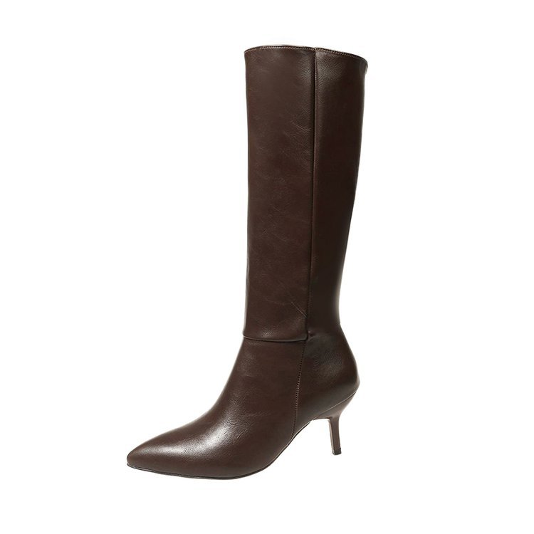 Pointed-toe Stiletto-heel PU Leather Over-the-knee Boots
