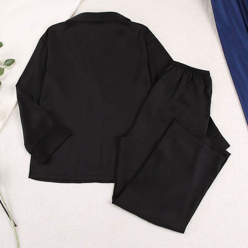 Pijama Feminino de Seda Pura em Cor Sólida