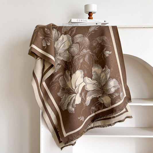 Womens Elegant Faux Cashmere Neck Warmer Versatile Warm And Thick Shawl