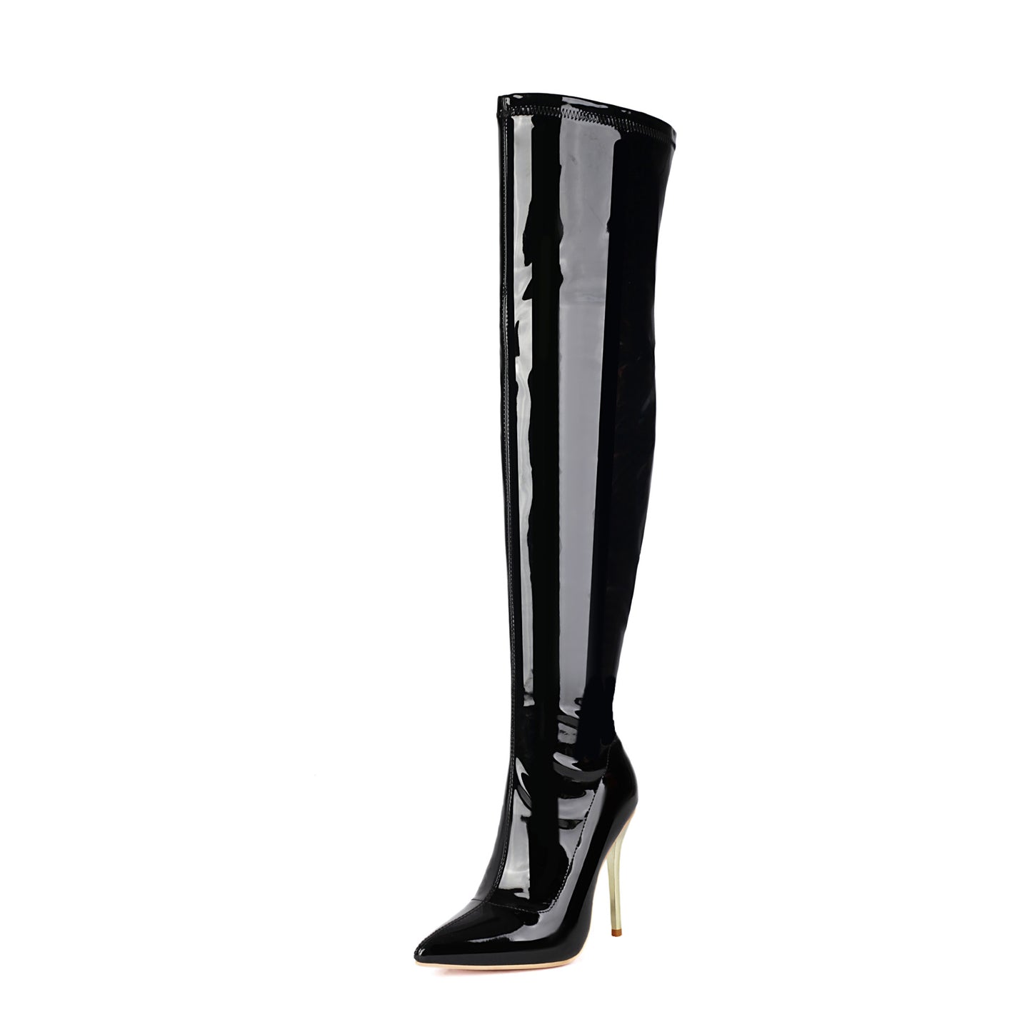 European And American-style Patent Leather Over-the-knee High Heels