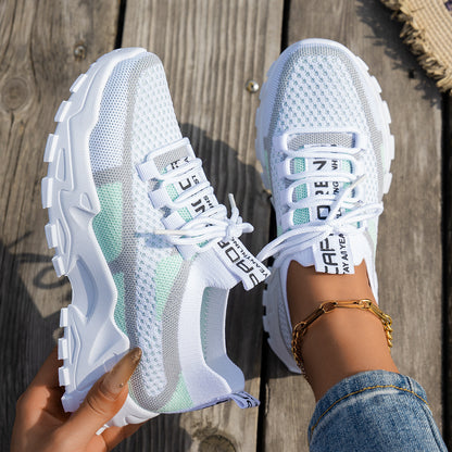 Tênis Feminino Flyknit Respirável Casual