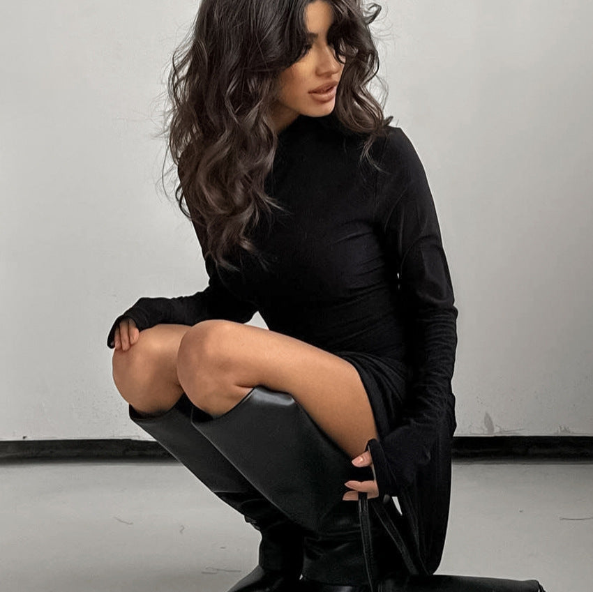 Sexy Form-fitting Asymmetrical Lace-up Bodycon Dress