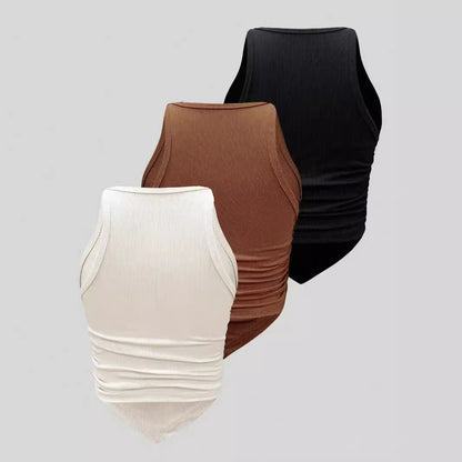 3 Regatas Feminina Frente Única com Elasticidade