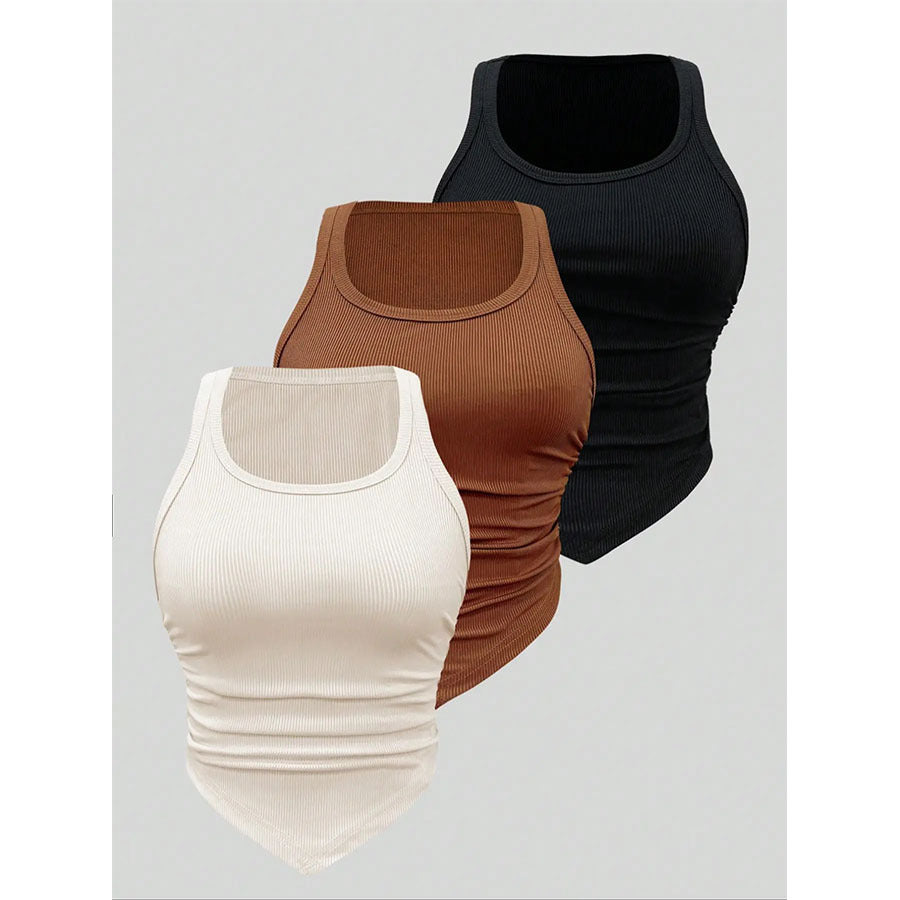 3 Regatas Feminina Frente Única com Elasticidade