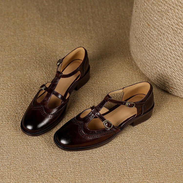 Retro Brogue Womens Shoes In British Style