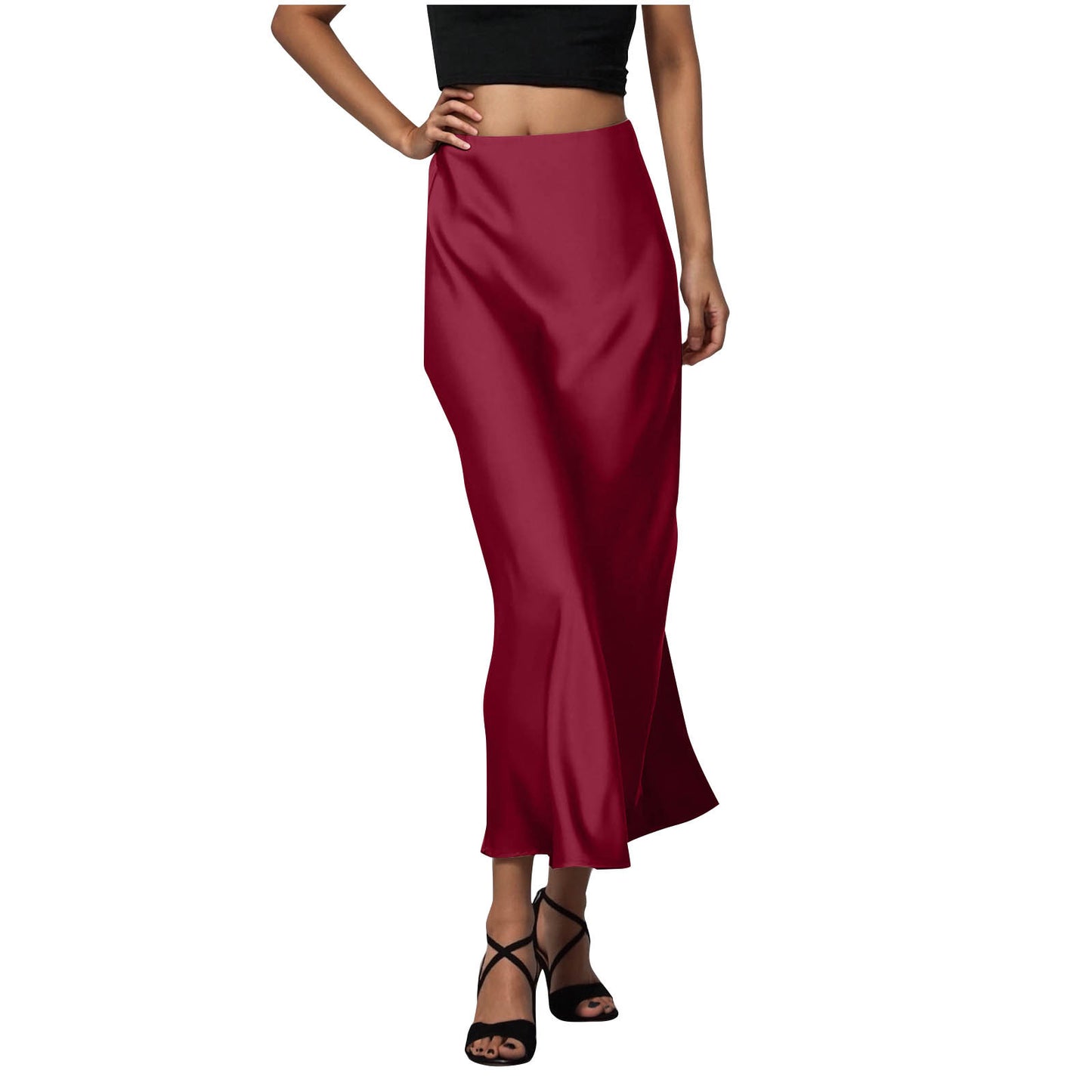 Elegant Silky-satin Skirt That Pairs Effortlessly With Any Look