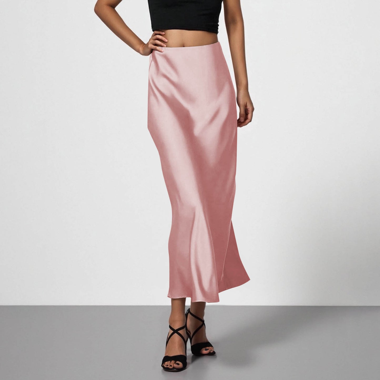 Elegant Silky-satin Skirt That Pairs Effortlessly With Any Look
