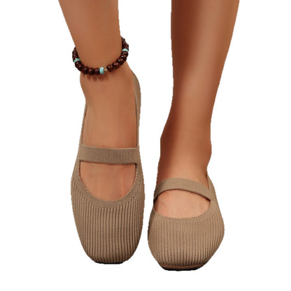 Sapatilha Feminina de Malha Leve e Respirável – Design Baixo Confortável