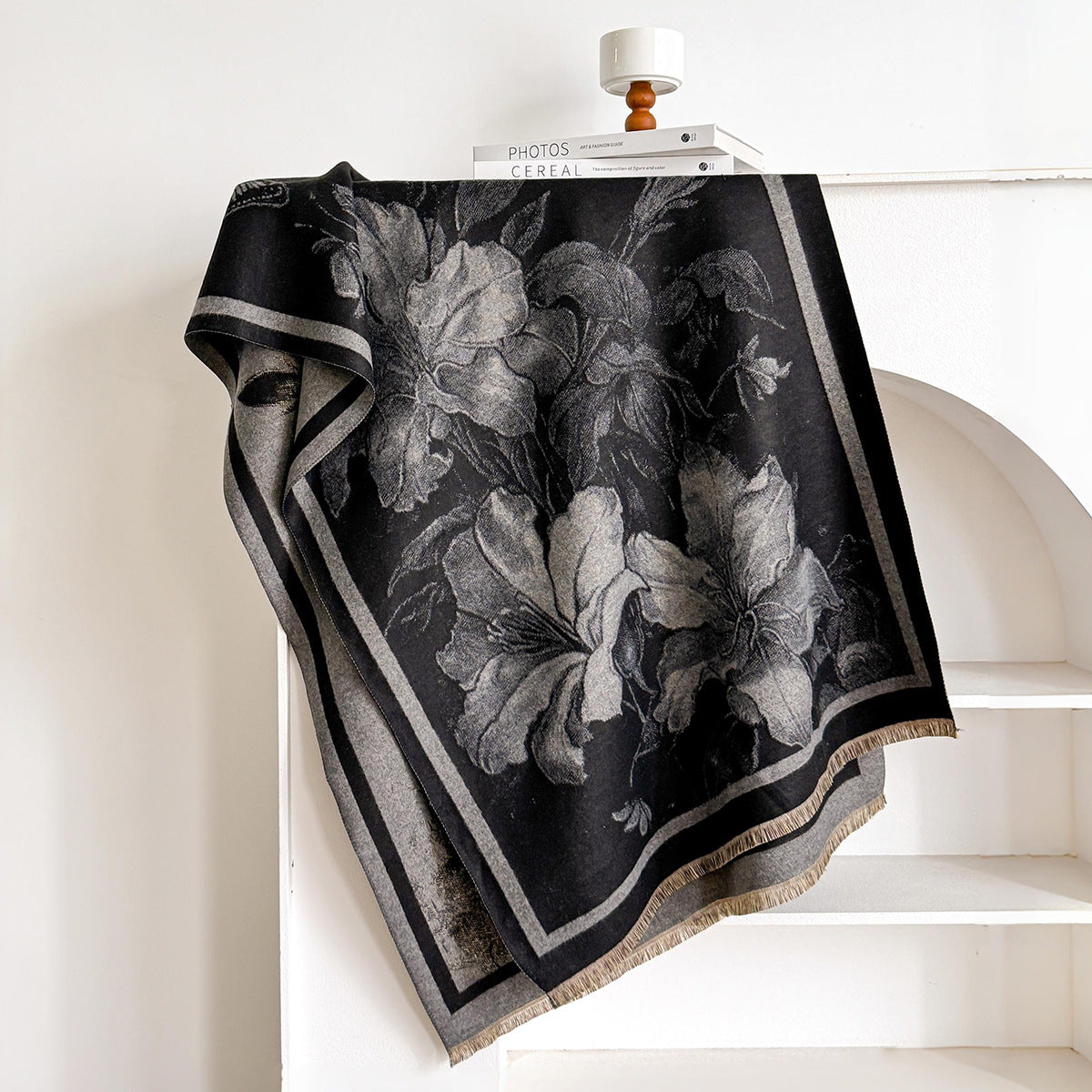 Womens Elegant Faux Cashmere Neck Warmer Versatile Warm And Thick Shawl