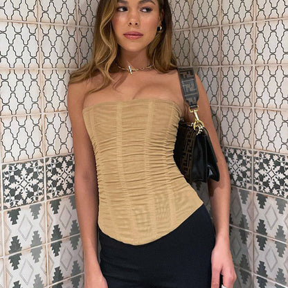 Top Feminino Tomara que Caia Mesh Corset