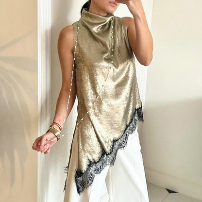 Blusa Feminina Sem Mangas Minimalista