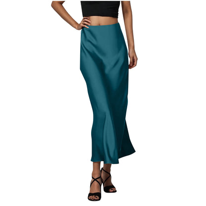 Elegant Silky-satin Skirt That Pairs Effortlessly With Any Look