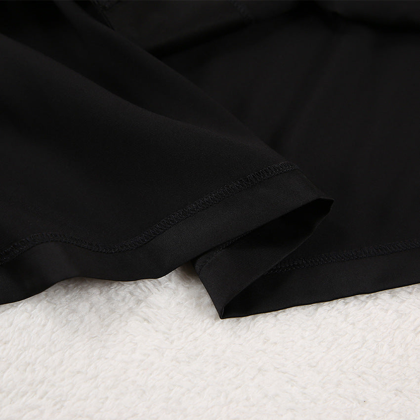 Pijama Feminino de Seda Pura em Cor Sólida